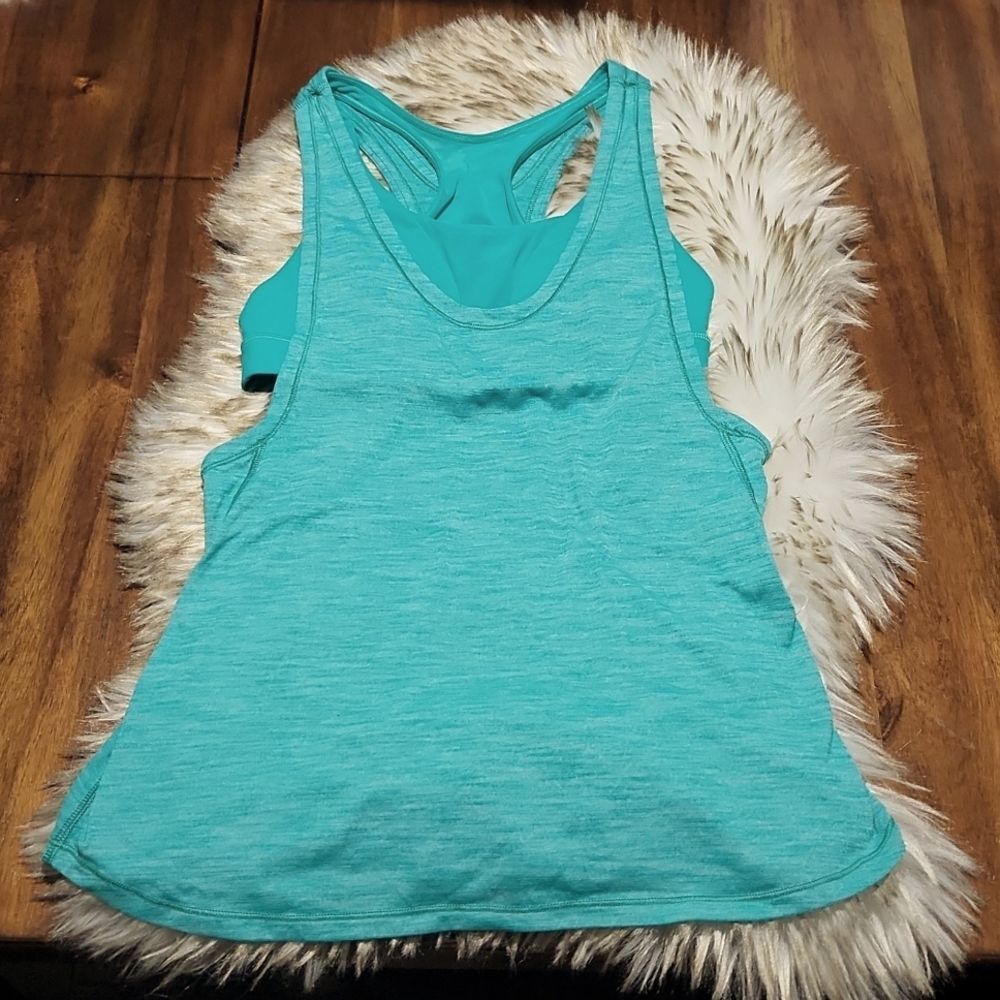 Lululemon Glide and Stride TankHeathered Viridian Green / Viridian Green size 4
